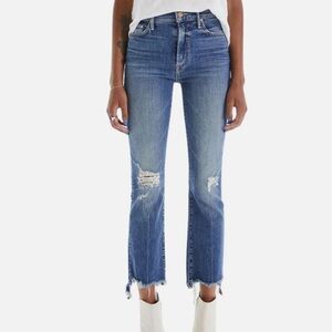 MOTHER The Insider Crop Step Chew Jeans in Dancing On Coals Sz 27